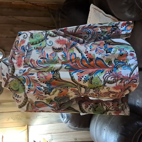 Lauren Ralph Lauren Colorful Paisley Button Down Long Sleeve Shirt Size L - Picture 6 of 9